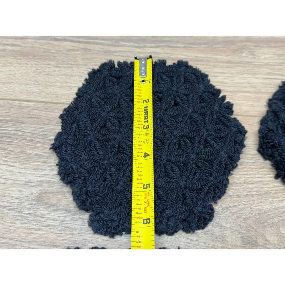 Vintage Hand Crocheted Pot Holders Trivets Blue White & Orange - Lot of 9 Pcs